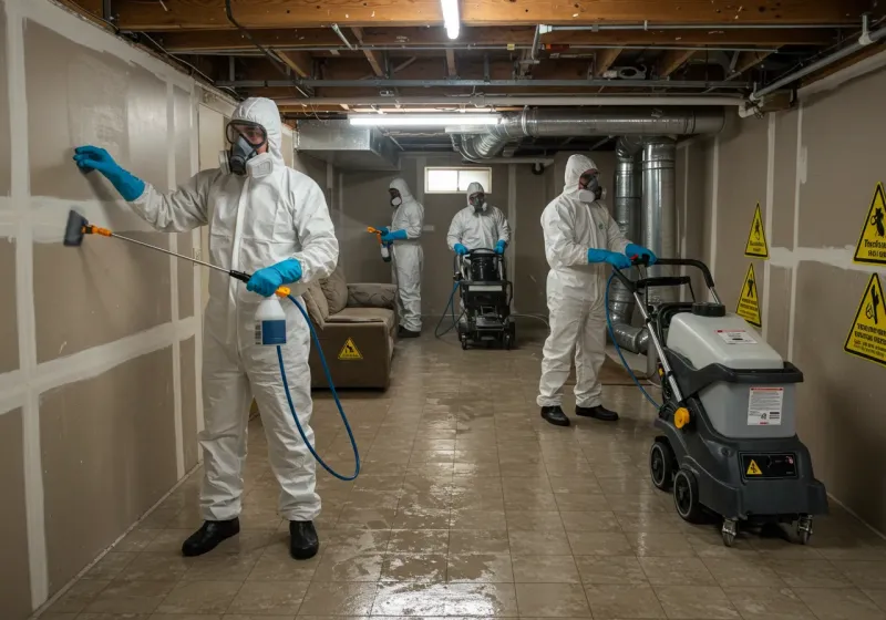 Basement Moisture Removal and Structural Drying process in Roessleville, NY